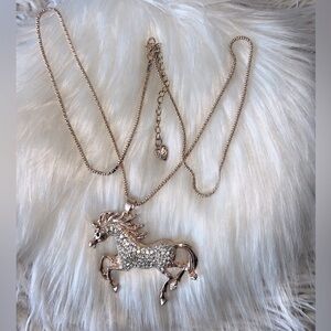 Betsey Johnson Silver Unicorn Necklace